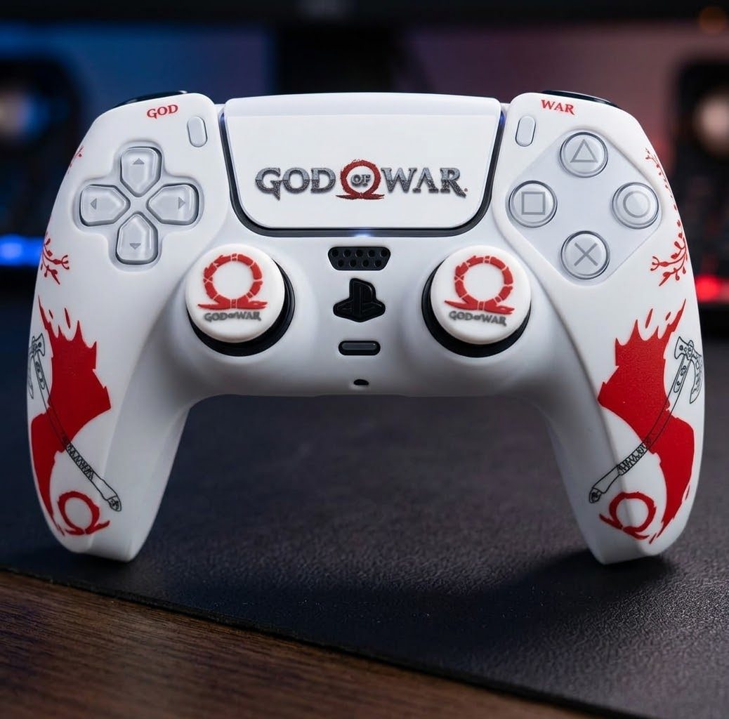 Pack complet skin avec grip pour manette PS5 God of warSpiderman Fortnite