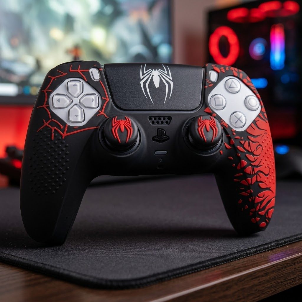 Pack complet skin avec grip pour manette PS5  Spider man