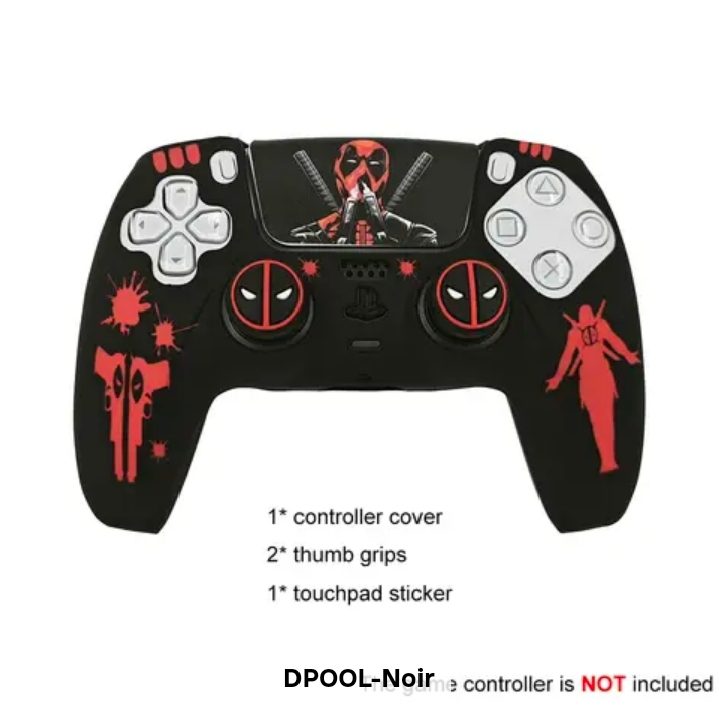 Pack complet skin avec grip pour manette PS5  Deadpool